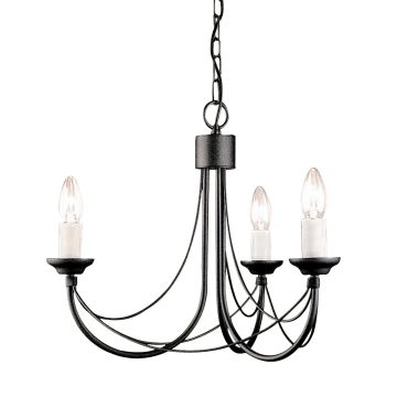 Candelabru CARISBROOKE CB3-BLACK 3x60W/E14 de la Elstead Lighting