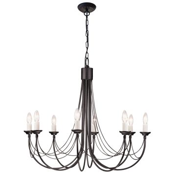Candelabru CARISBROOKE CB8-BLACK 8x60W/E14 de la Elstead Lighting