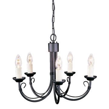 Candelabru CHARTWELL CH5-BLACK 5x60W/E14 de la Elstead Lighting