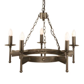 Candelabru CROMWELL CW5-OLD-BRZ 5x60W/E14 de la Elstead Lighting