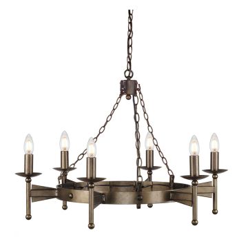 Candelabru CROMWELL CW6-OLD-BRZ 6x60W/E14 de la Elstead Lighting