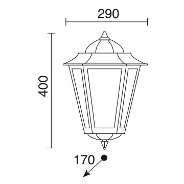 Aplique de perete ELITE 6 096D-G05X1A-01 1x42W/E27 IP43 de la Novolux