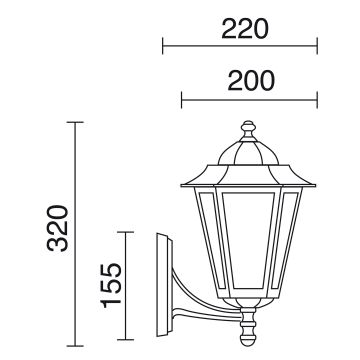Aplique de perete ELITE 6 096F-G05X1A-01 1x42W/E27 IP43 de la Novolux