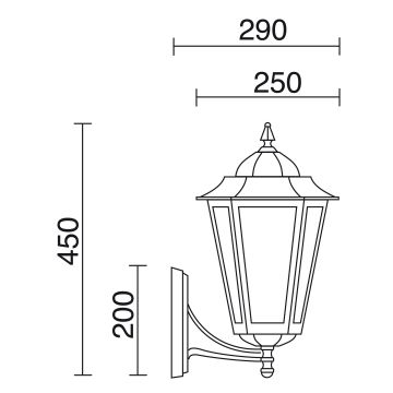 Aplique de perete ELITE 6 096H-G05X1A-01 1x42W/E27 IP43 de la Novolux