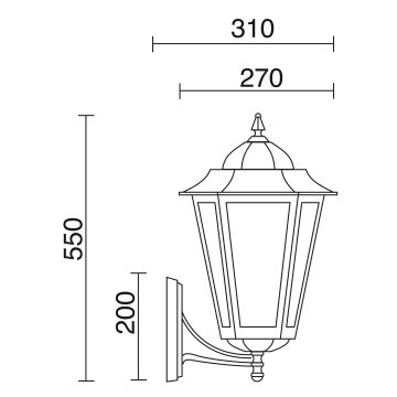 Aplique de perete ELITE 6 096J-G05X1A-01 1x42W/E27 IP43 de la Novolux