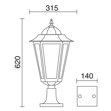 Lampă de podea ELITE 6 096M-G05X1A-01 1x42W/E27 IP43 de la Novolux