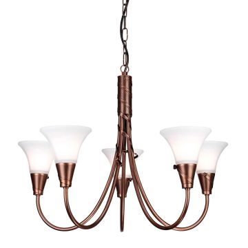 Candelabru EMILY EM5-COPPER 5x60W/E14 de la Elstead Lighting