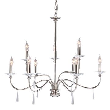 Candelabru FINSBURY PARK FP9-POL-NICKEL 9x60W/E14 de la Elstead Lighting