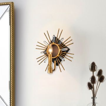 Aplique de perete Sun King GN-SUN-KING-1-G 1x40 W/E14 de la Gilded Nola
