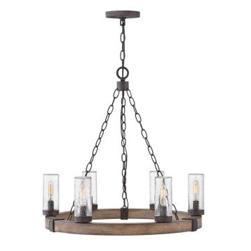 Lampă cu pendul Sawyer HK-SAWYER6-SQ 6x40W/E14 IP44 de la Hinkley Lighting
