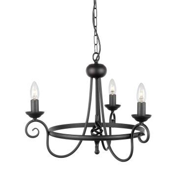 Candelabru HARLECH HR3A-BLACK 3x60W/E14 de la Elstead Lighting
