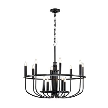 Candelabru Capitol Hill KL-CAPITOL-HILL12-BLK 12x40 W/E14 de la Kichler