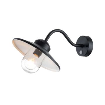 Aplique de perete Klampenborg KLAMPENBORG-PIR-BK 1x60W/E27 IP44 de la Elstead Lighting