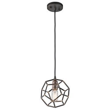 Lampă cu pendul ROCKLYN KL-ROCKLYN-MP-RS 1x60W/E27 de la Kichler
