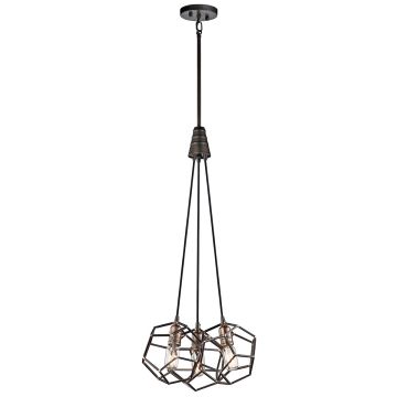 Lampă cu pendul ROCKLYN KL-ROCKLYN3-RS 3x60W/E27 de la Kichler