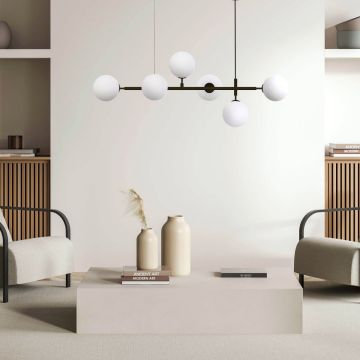Lampă cu pendul Alisa LP-005/6P BK/WH 6x40W/E14 IP20 de la Light Prestige