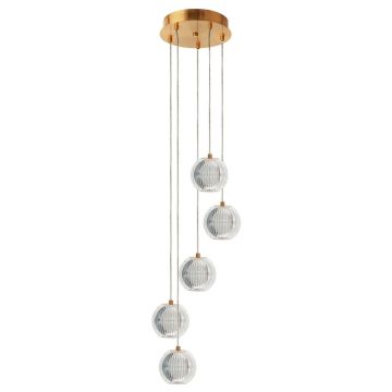 Lampă cu pendul Brillant LP-3303/5P GD 3000K|4000K|6000K 5x28W/LED 2220lm IP20 de la Light Prestige