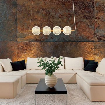 Lampă cu pendul Diamond LP-2202/4L GD 3000K|4000K|6000K 4x5W/LED IP20 de la Light Prestige