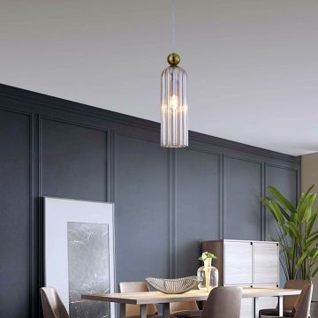 Lampă cu pendul Piega LP-939/1P amber 1x40W/E14 IP20 de la Light Prestige