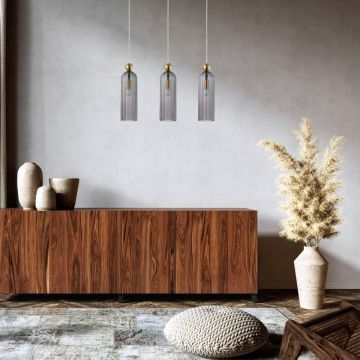 Lampă cu pendul Piega LP-939/3L smoked 3x40W/E14 IP20 de la Light Prestige