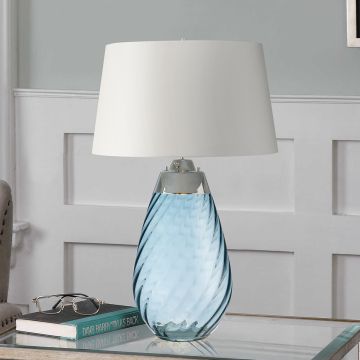 Lampă de masă LENA LARGE LENA-TL-L-BLUE-OWSS 1X7W/GU10+1x60W/E27 de la Elstead Lighting