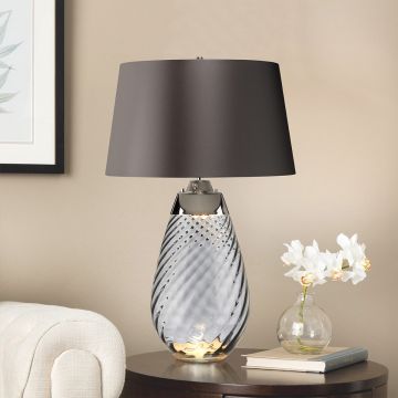 Lampă de masă LENA LARGE LENA-TL-L-SMOKE 1X7W/GU10+1x60W/E27 de la Elstead Lighting