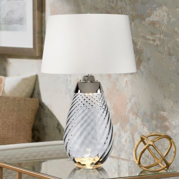 Lampă de masă LENA LARGE LENA-TL-L-SMOKE-OWSS 1X7W/GU10+1x60W/E27 de la Elstead Lighting