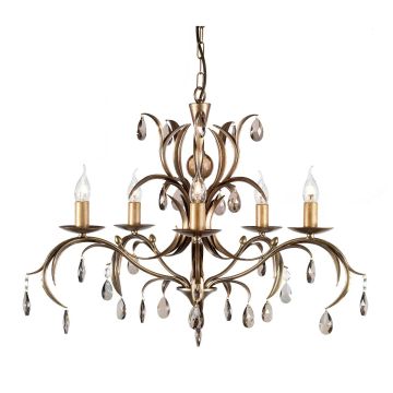 Candelabru LILY LL5-ANT-BRZ 5x60W/E14 de la Elstead Lighting