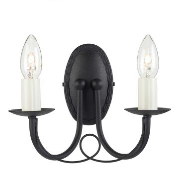 Aplique de perete MINSTER MN2-BLACK 2x60W/E14 de la Elstead Lighting