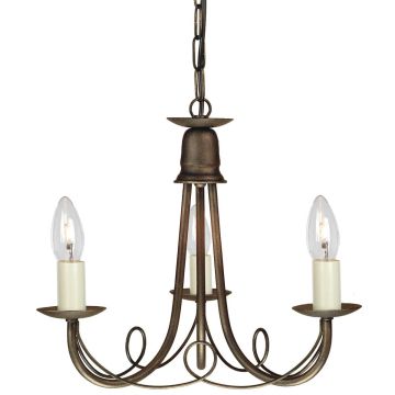 Candelabru MINSTER MN3-BLK-GOLD 3x60W/E14 de la Elstead Lighting
