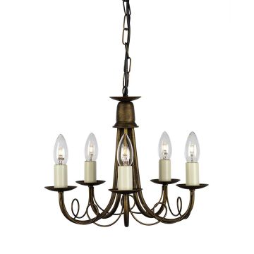 Candelabru MINSTER MN5-BLK-GOLD 5x60W/E14 de la Elstead Lighting
