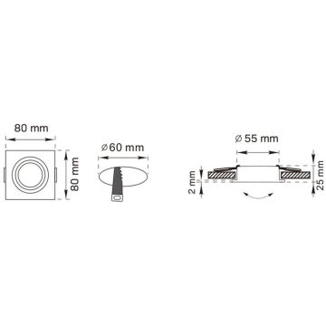Lumină îngropată deasupra plafonului FINN OB2211CL02-B 1x50W/GU10 de la Zuma Line