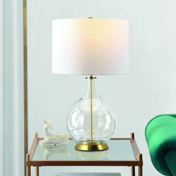 Lampă de masă Orb ORB-CLEAR-AB-WHT 1x60W/E27 de la Elstead Lighting
