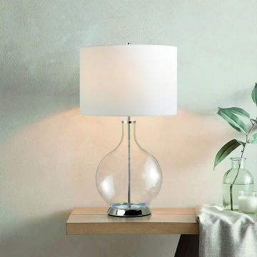 Lampă de masă Orb ORB-CLEAR-PN-WHT 1x60W/E27 de la Elstead Lighting