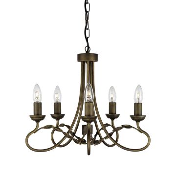Candelabru OLIVIA OV5-BLK-GOLD 5x60W/E14 de la Elstead Lighting