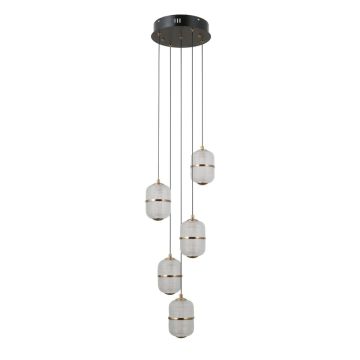 Lampă cu pendul Alani PND-34375-5-BK 3000K 5x28W/LED 2184lm IP20 de la Italux