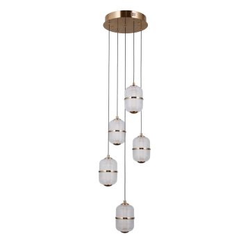 Lampă cu pendul Alani PND-34375-5-HBR 3000K 5x28W/LED 2184lm IP20 de la Italux