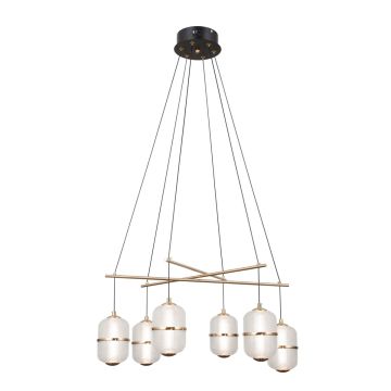Lampă cu pendul Alani PND-34375-6-BK 3000K 6x32W/LED 2496lm IP20 de la Italux