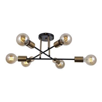 Lampă de tavan FORMIO PND-4052-6-BL-HBR 6x40W/E27 IP20 de la Italux
