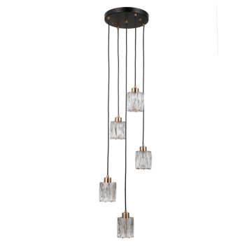 Lampă cu pendul Torno PND-40813-5R-BK-HBR 5x40W/E14 IP20 de la Italux