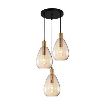 Lampă cu pendul Zulo PND-27812-3A-BRO-AMB 3x40W/E27 IP20 de la Italux