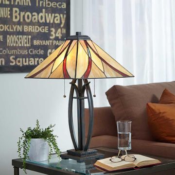 Lampă de masă ASHEVILLE QZ-ASHEVILLE-TL 2x60W/E27 de la Quoizel