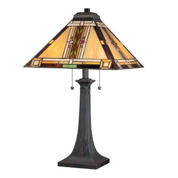 Lampă de masă Navajo QZ-NAVAJO-TL-VB 2x60W/E27 IP20 de la Quoizel