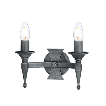 Aplique de perete SAXON SAX2-BLK-SIL 2x60W/E14 de la Elstead Lighting