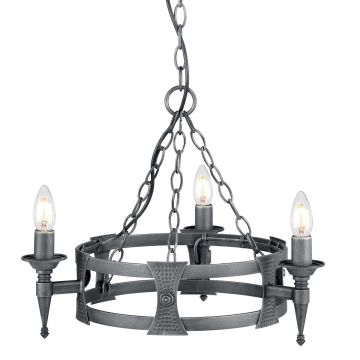 Candelabru SAXON SAX3-BLK-SIL 3x60W/E14 de la Elstead Lighting