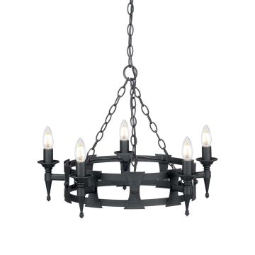 Candelabru SAXON SAX5-BLK 5x60W/E14 de la Elstead Lighting