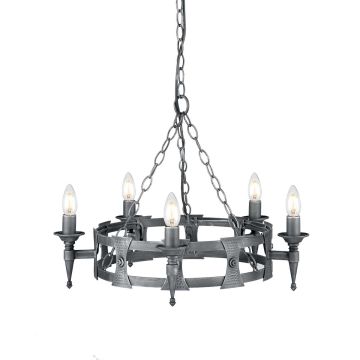 Candelabru SAXON SAX5-BLK-SIL 5x60W/E14 de la Elstead Lighting