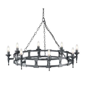 Candelabru SAXON SAX8-BLK-SIL 8x60W/E14 de la Elstead Lighting