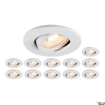 Lumină îngropată deasupra plafonului UNIVERSAL DOWNLIGHT 1007274 2700K|3000K|4000K|6500K 1x8W/LED 560lm|610lm|680lm|640lm IP20 de la SLV